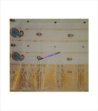 Kerala Kasavu Zari Rich 12 Inch Pallu (Floral Design) cotton Saree