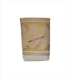 Kerala Kasavu Zari Rich 12 Inch Pallu (Floral Design) cotton Saree