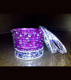 Purple and white transparent kids bangles full set