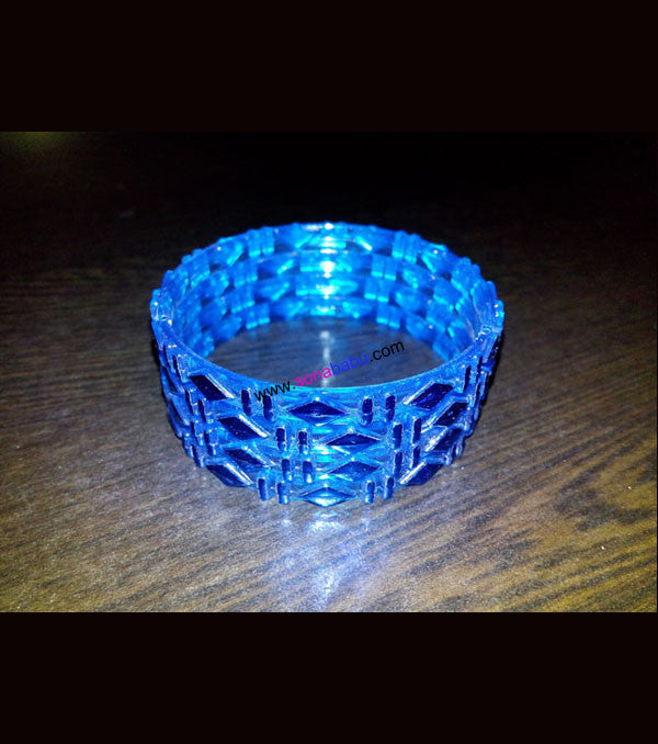 Blue fiber kids bangles set of 4