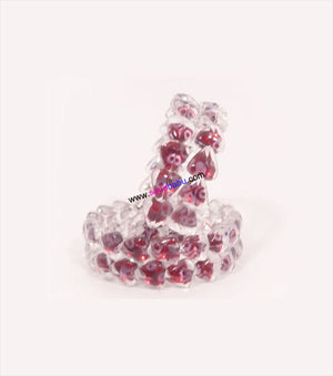 Transparent maroon heart design kids bangle set of 4