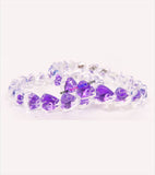 Transparent blue heart design kids banlge set of 2