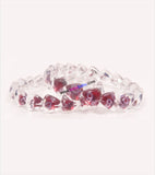 Transparent maroon heart design kids bangle set of 2