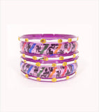 Magenta coloured kids bangle-having thick and thin set of 6