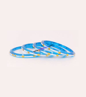 Ferozi white coloured kids thin bangle set of 4