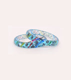 Ferozi coloured kids bangle with design of shubh labh set of 2