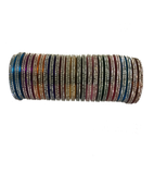 Plain multicoloured Nylon Bangles with studded stones set of 24 small sizes
