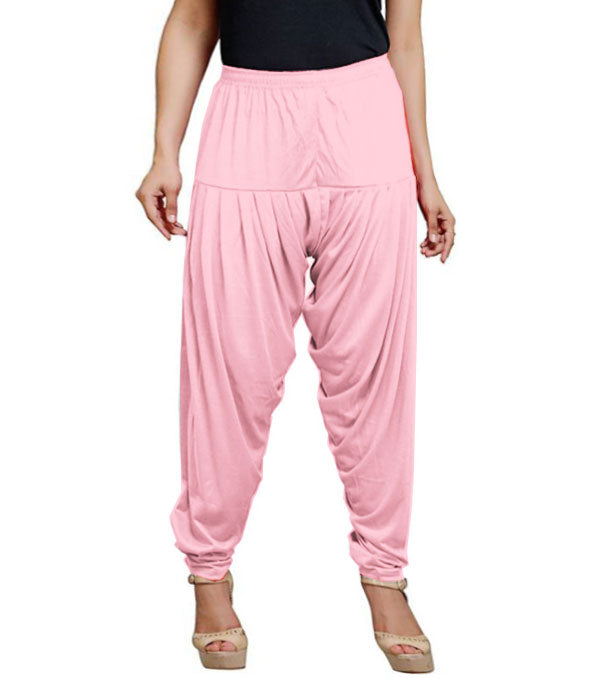 Light pink viscose solid patiala