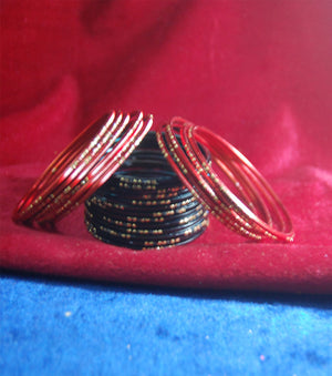 Metal bangles with full work set of 20