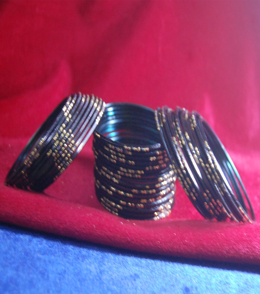 Metal bangles with full work set of 36