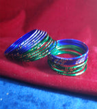 Metal bangles with full work set of 20