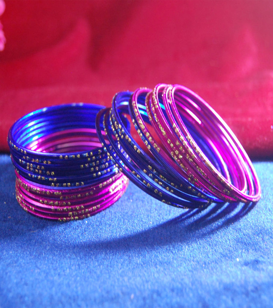 Metal bangles with full work set of 20