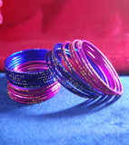 Metal bangles with full work set of 20