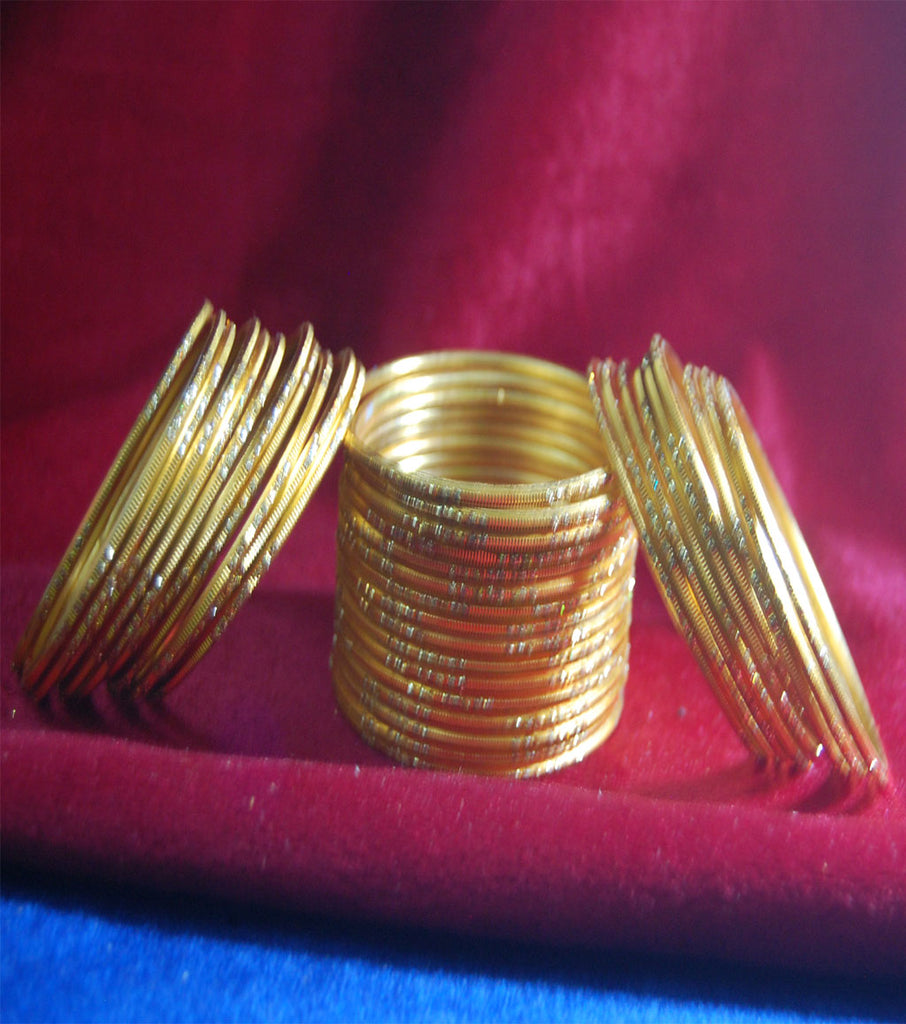 Metal bangles with full work set of 36