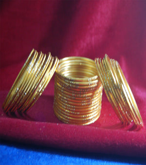 Metal bangles with full work set of 36