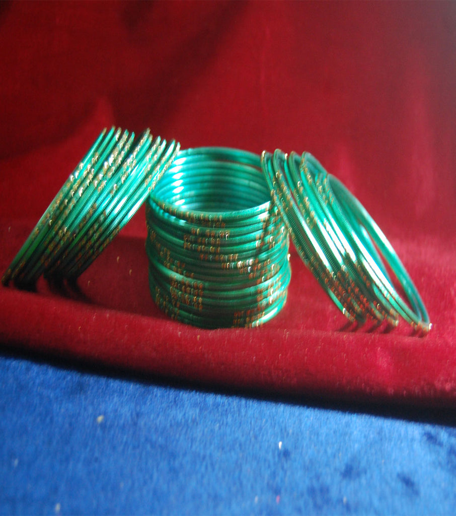 Metal bangles with full work set of 36