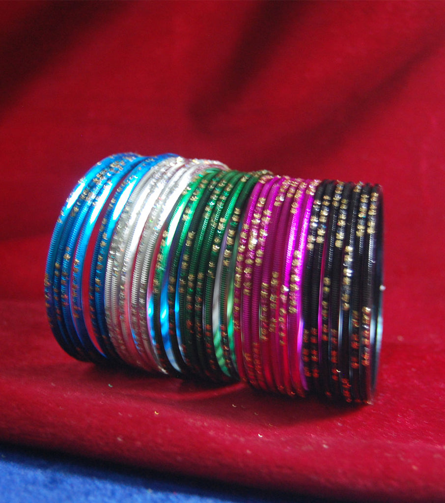 Metal bangles with full work set of 30