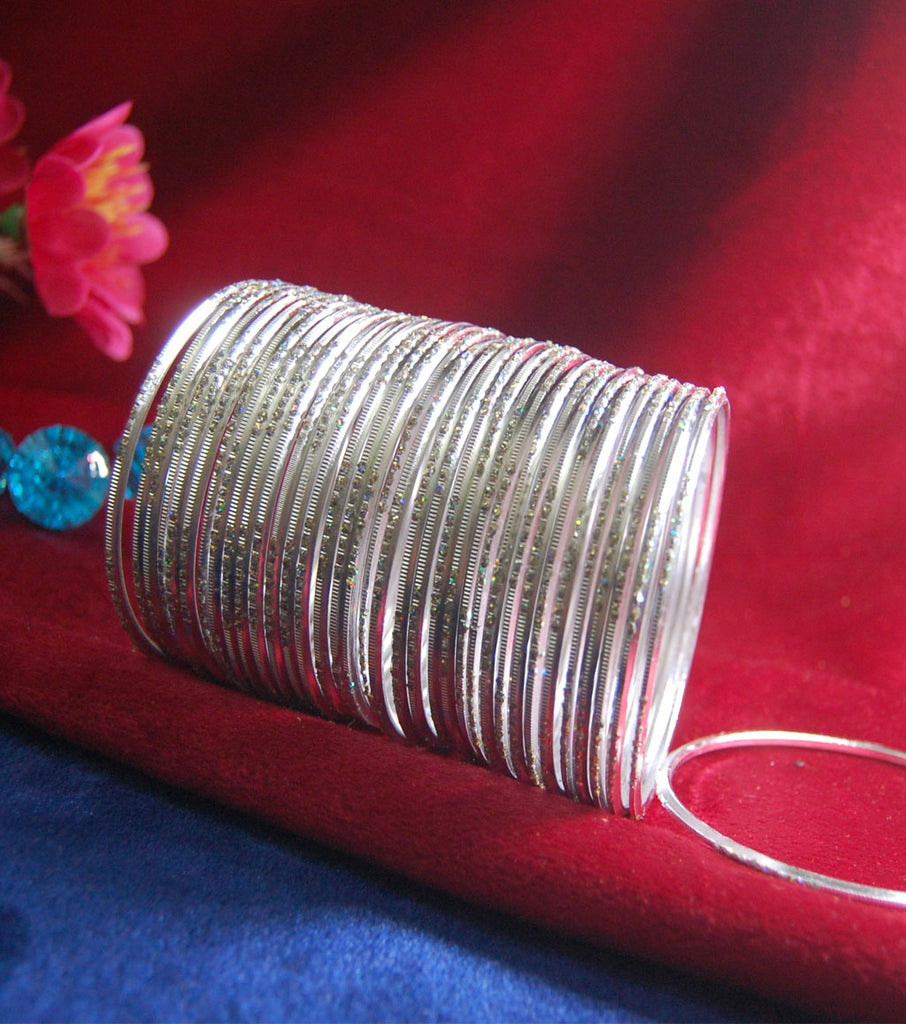 Metal bangles with full work set of 36