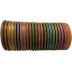 Plain multicoloured Nylon Bangles with studded stones set of 24