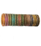 Plain multicoloured Nylon Bangles with studded stones set of 24