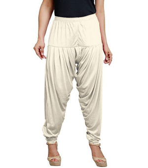 Off white viscose solid patiala