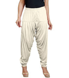 Off white viscose solid patiala