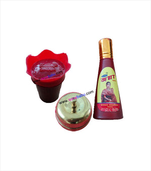 Red Sindoor Red Alta and Golden Sindoor Kiya Combo Set