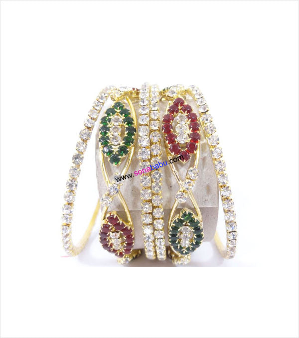 Ultimate stone beaded bangles set of 6