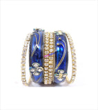 Blue stone beaded bangles set of 6