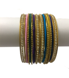 Thread Bangles with fancy look having metal with silver stones