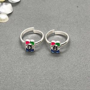 Silver Toe Rings with beautiful coloured design