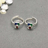 Silver Toe Rings with beautiful coloured design