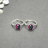 Silver Toe Rings with beautiful coloured design