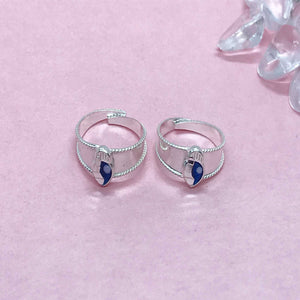 Silver Toe Rings with stones and beautiful design