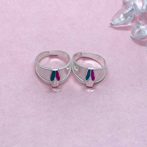 Silver Toe Rings with stones and beautiful design