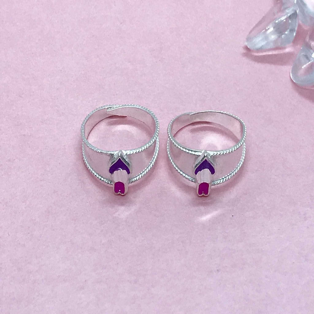 Silver Toe Rings with stones and beautiful design