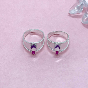 Silver Toe Rings with stones and beautiful design