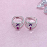 Silver Toe Rings with stones and beautiful design