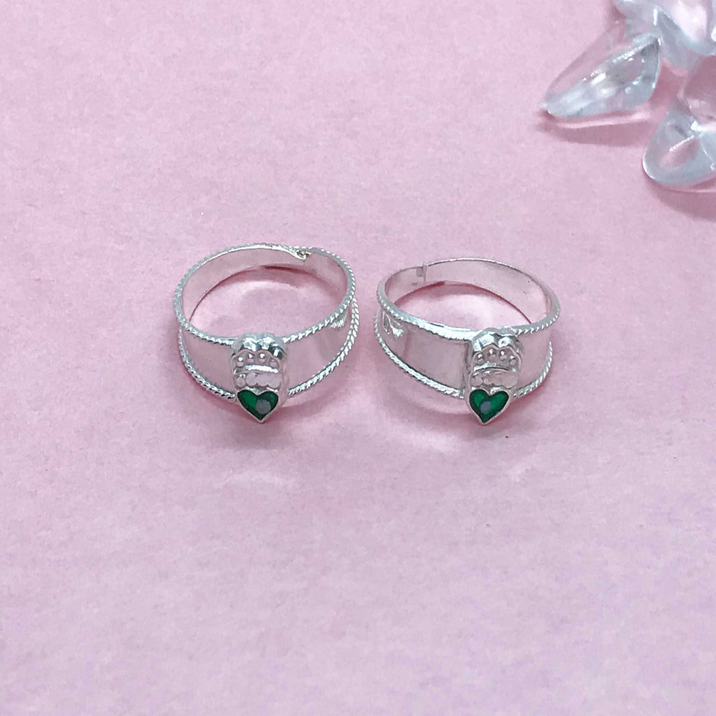 Silver Toe Rings with stones and beautiful design
