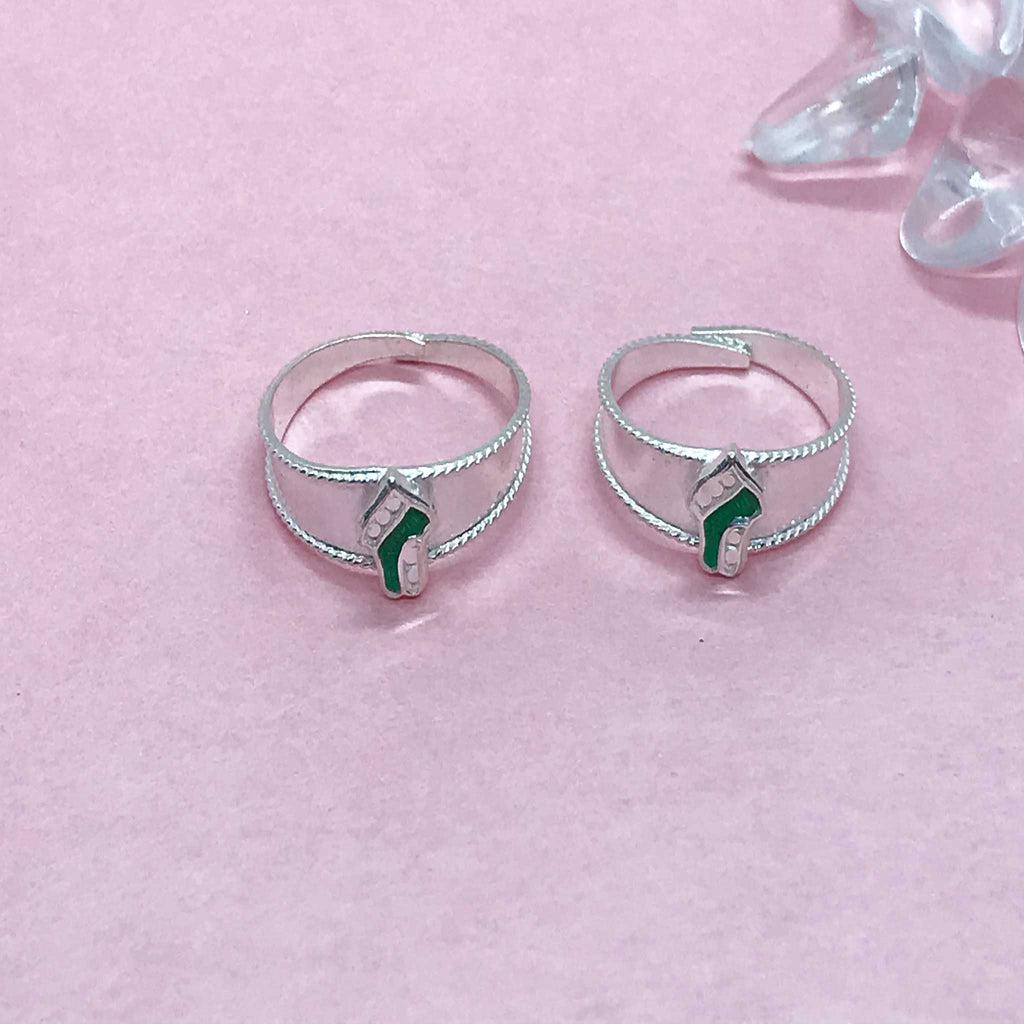 Silver Toe Rings with stones and beautiful design