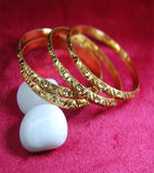 Gold plated bangles with full cutting work set of 4