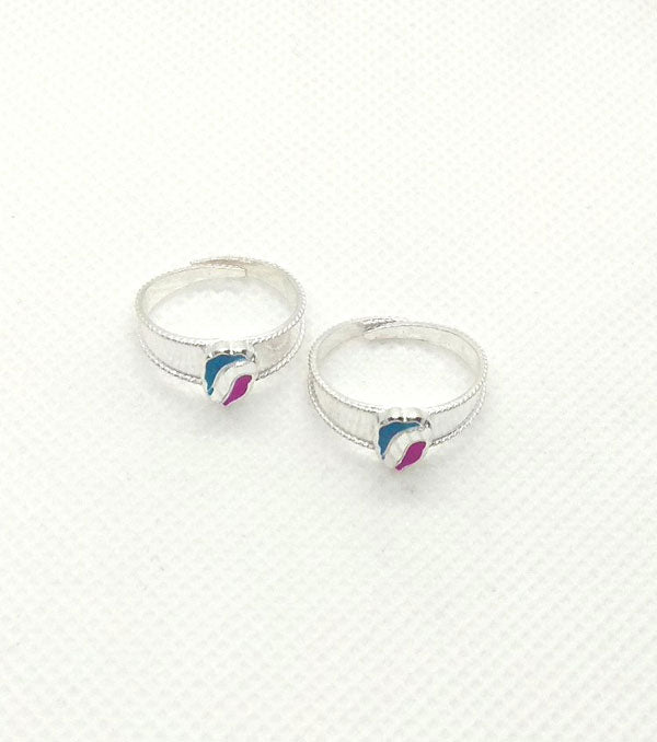 Silver Stones Adjustable Toe Rings for Women's